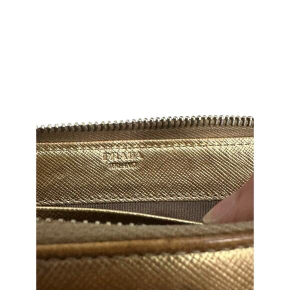 Prada Gold Saffiano Ziparound Zippy Long Wallet - Picture 11 of 16